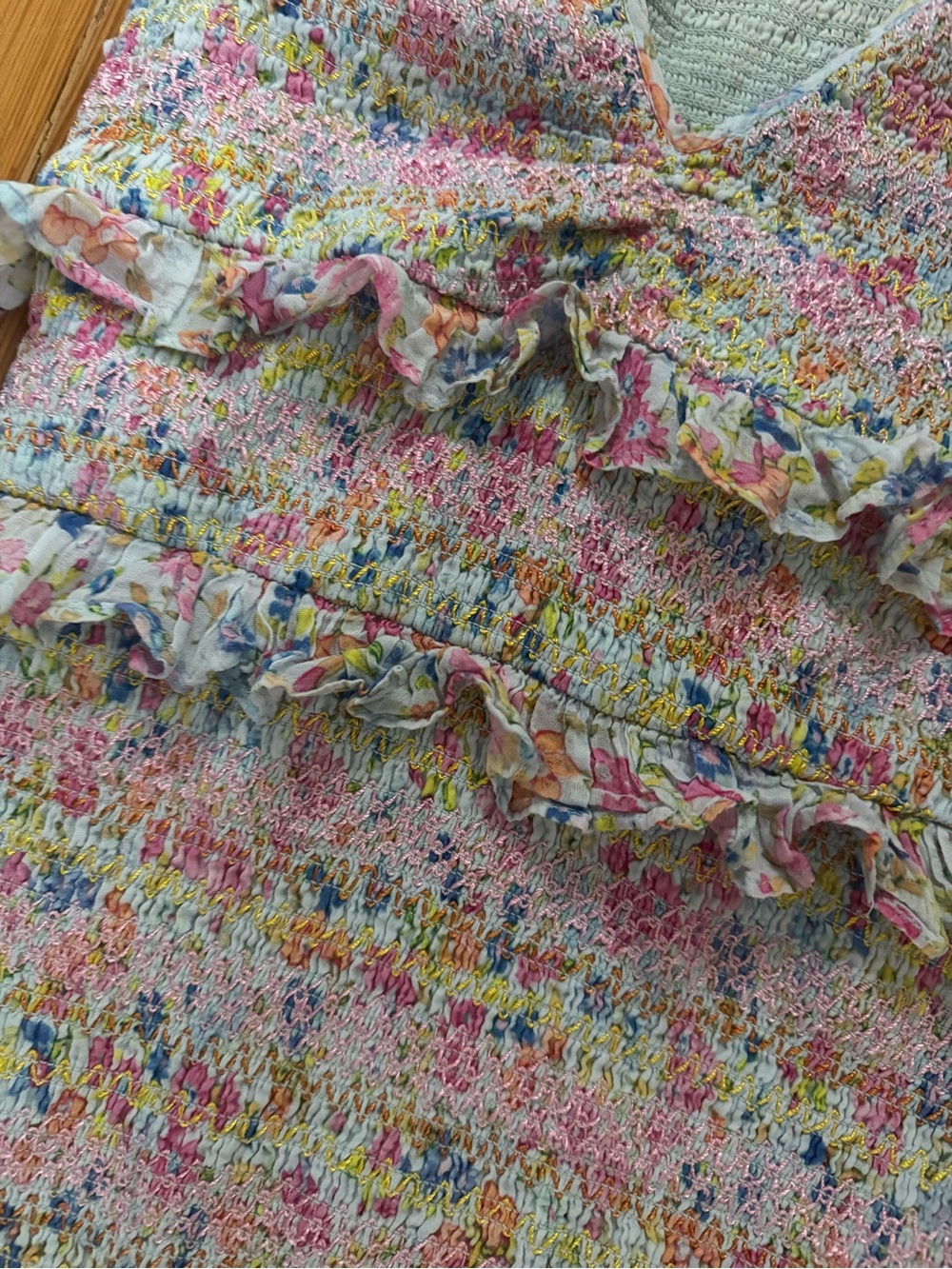 LoveShackFancy Floral Ruffle Mini Dress - Picture 4 of 7